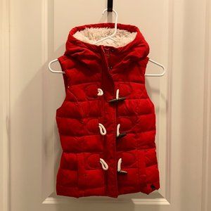 Abercrombie Red Puffer Vest XS